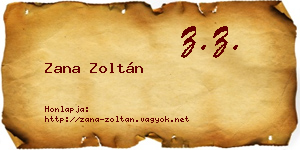 Zana Zoltán névjegykártya