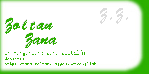 zoltan zana business card